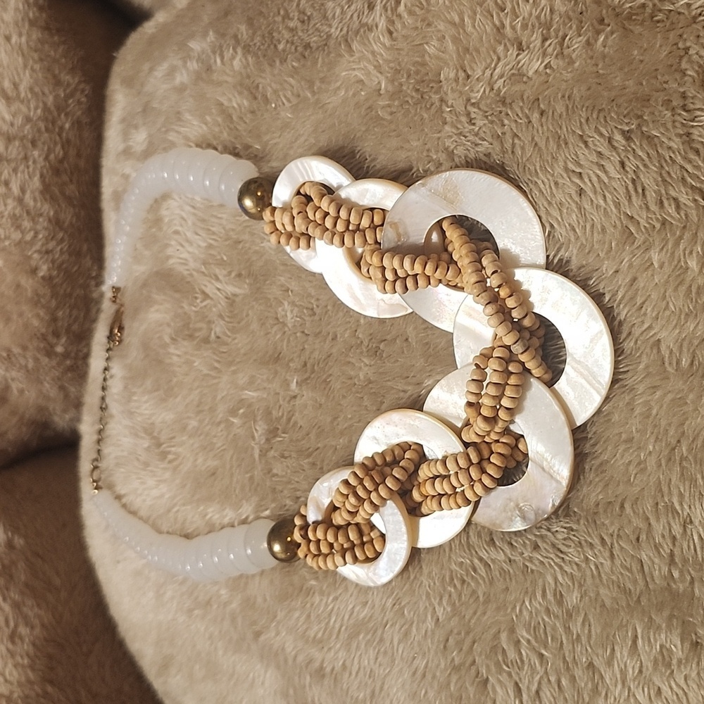 Sophia and Kate White and Tan Necklace 